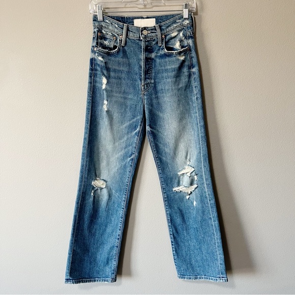 MOTHER Superior The Rambler Ankle Jeans Holy Melancholy Wash Size 25 Distressed - Picture 4 of 16